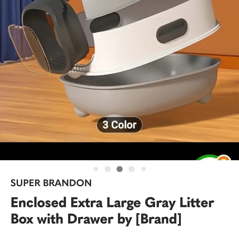 Enclosed Extra Large Gray Litter Box with Drawer